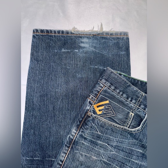 ENYCE CLOTHING CO. JEANS RETRO Y2K BAGGY GRUNGE. DISTRESSED LEG CUFFS SIZE 38 - Picture 2 of 6